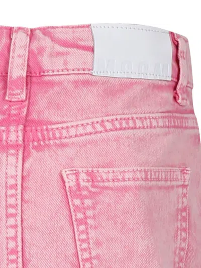 Msgm Pink Denim Skirt For Girl In Pink