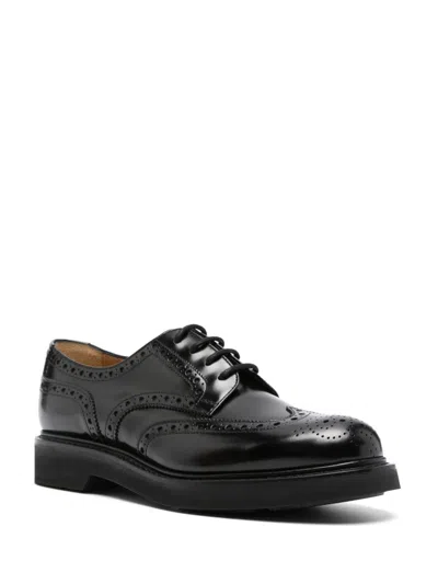Church's Brogues With Almond Toe And Decorative Stitching In Black