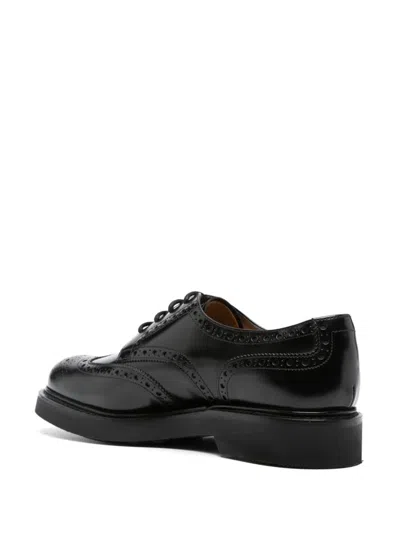 Church's Brogues With Almond Toe And Decorative Stitching In Black