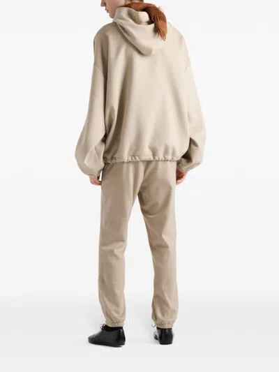 Prada Wool Hoodie In Neutrals