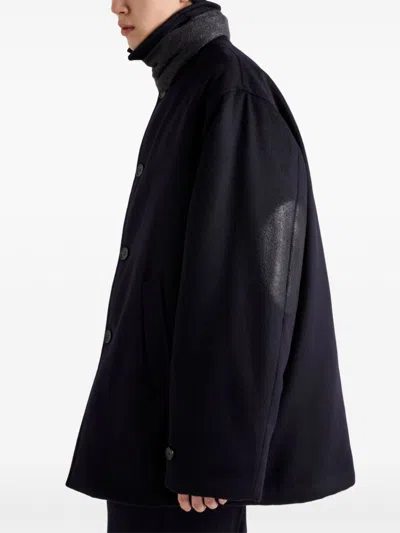 Prada Wool Caban Jacket In Blue