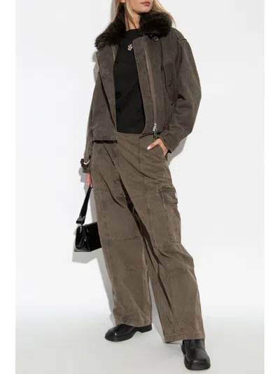 Kenzo Straight-leg Cargo Pants In Brown