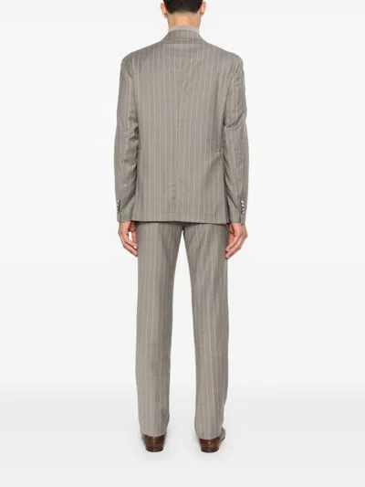 Shop Tagliatore Pinstriped Suit In Grey