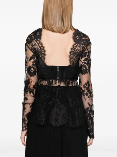 Zimmermann Lace Bow Blouse In Black