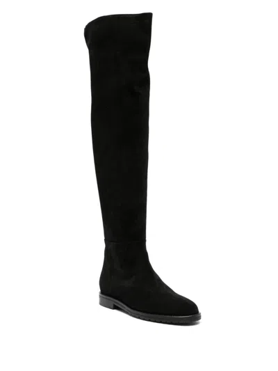Roberto Festa Luz Low Heels Boots In Black Suede In Black