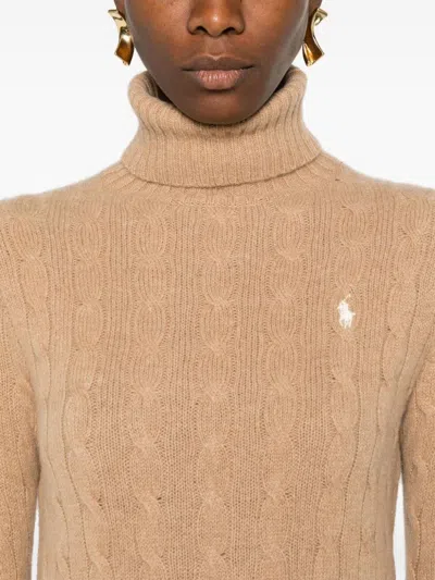 Polo Ralph Lauren Wool And Cashmere Blend Turtleneck Sweater In Neutral
