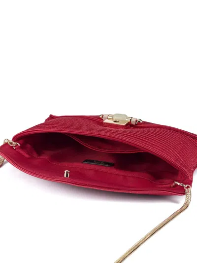 Shanghai Tang Braided Clutch Bag In Red