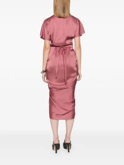 Rick Owens Wrap Maxi Dress In Pink