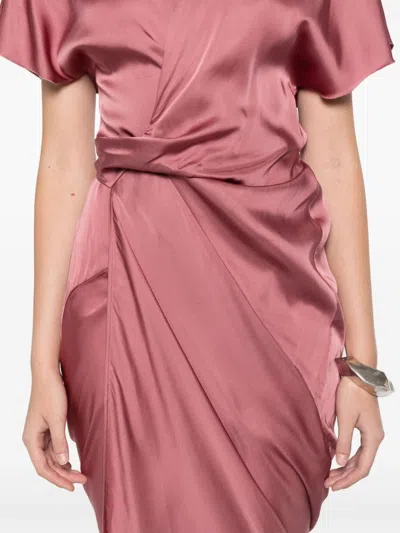 Rick Owens Wrap Maxi Dress In Pink