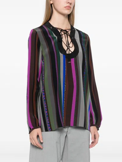 Pucci Silk Blouse In Brown