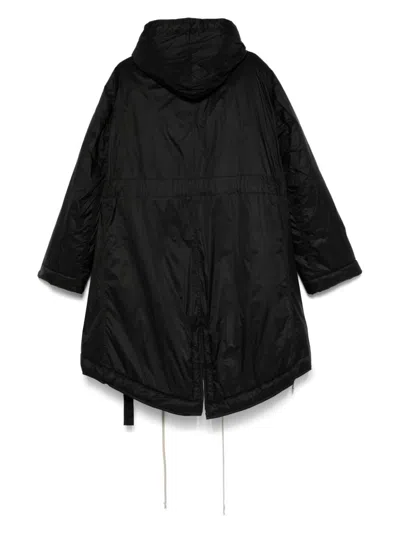 Rick Owens Drkshdw Mid-length Black Recycled Polyamide Parka In Black