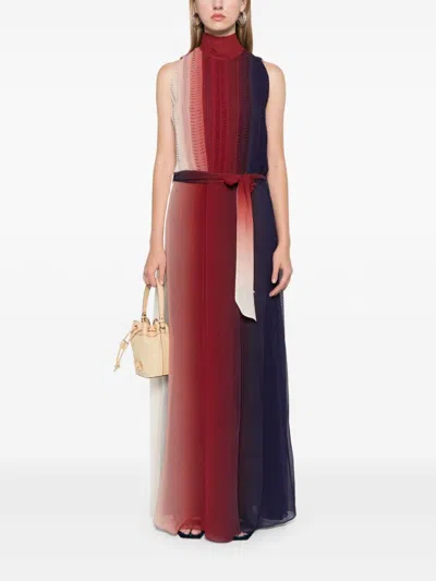 Forte Forte Sleeveless Gradient-effect Maxi Dress In Red