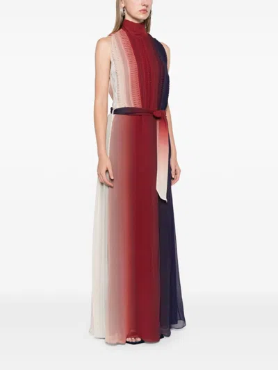 Forte Forte Sleeveless Gradient-effect Maxi Dress In Red