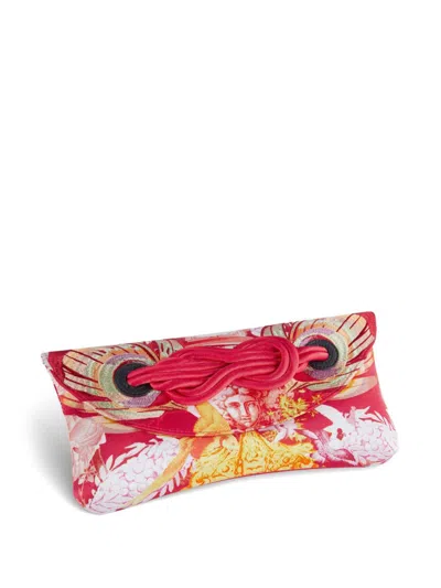 Shanghai Tang X Jacky Tsai Flower Dragon Clutch In Red