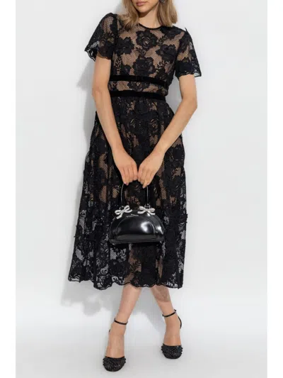 Self-portrait Lace Midi Dress In Black