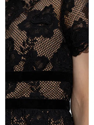Self-portrait Lace Midi Dress In Black