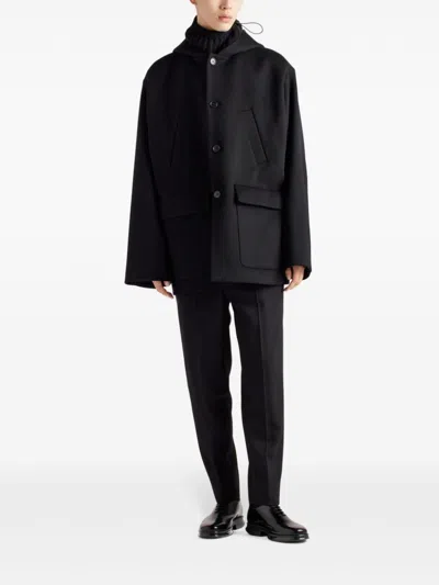 Prada Jacke Aus Wollgemisch In Black