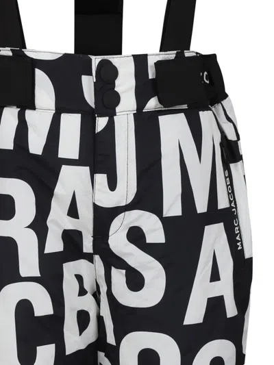 Marc Jacobs Black Snow Pants For Kids With Monogram In Black
