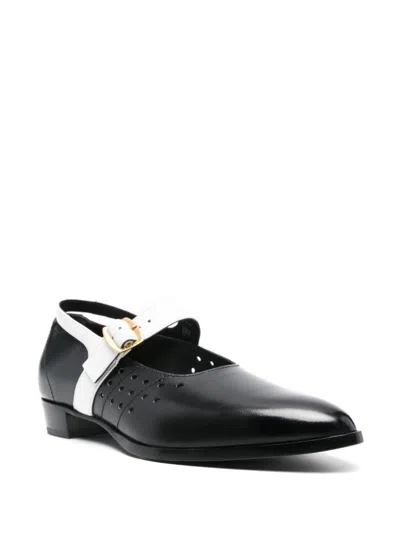 Bally Perforated-detail Ballet Flats In Black