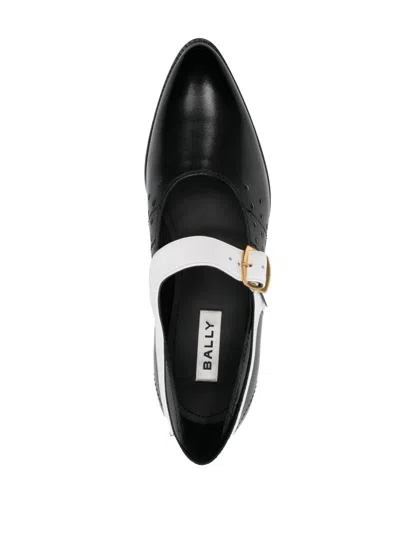 Bally Perforated-detail Ballet Flats In Black