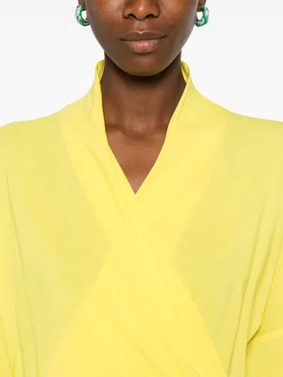 Philosophy Di Lorenzo Serafini Wrap Blouse In Yellow