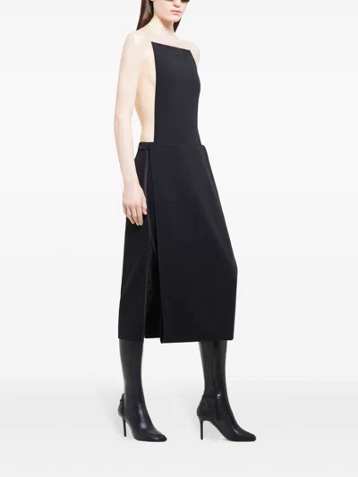 Courrèges Stretch Sheer Bodysuit High Neckline In Black