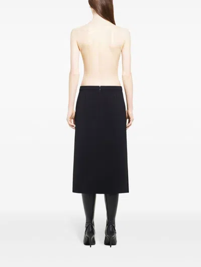 Courrèges Stretch Sheer Bodysuit High Neckline In Black