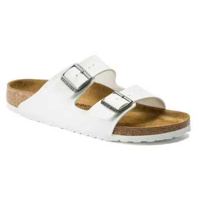 Birkenstock Arizona Bs Womens Leather Slip On Footbed Sandals In White