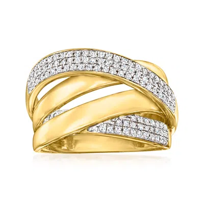 Ross-simons Diamond Highway Ring In 18kt Gold Over Sterling In White