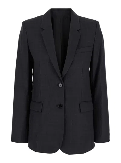 Isabel Marant 'lesandre' Grey Single-breasted Jacket With Notched Revers In Black