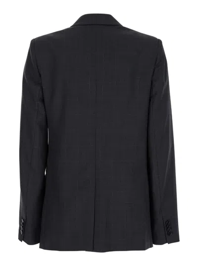 Isabel Marant 'lesandre' Grey Single-breasted Jacket With Notched Revers In Black