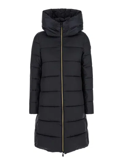 Save The Duck Lysa Long Puffer Coat In Black