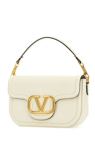 Valentino Garavani Women Ivory Leather Alltime Shoulder Bag In White