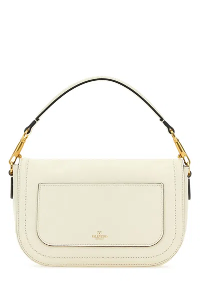 Valentino Garavani Women Ivory Leather Alltime Shoulder Bag In White