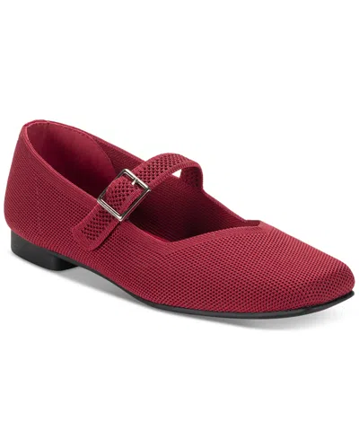 Style & Co Women's Broadwayy Mary Jane Flats, Created For Macy's In Red Knit