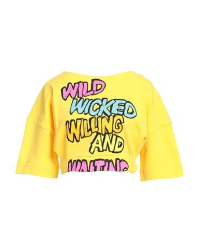 Jeremy Scott Woman Sweatshirt Yellow Size 8 Cotton, Elastane In Yellow