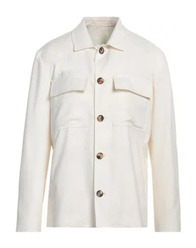 Lardini Man Shirt Cream Size L Wool, Silk, Cashmere In White