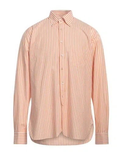 Alessandro Gherardi Man Shirt Apricot Size 15 Cotton In Orange