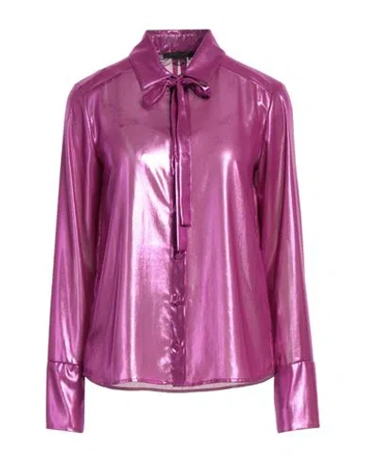 Patrizia Pepe Sera Woman Shirt Fuchsia Size 8 Polyester In Pink