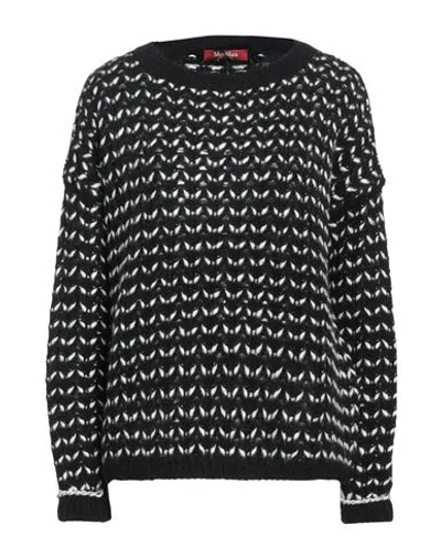 Max Mara Studio Woman Sweater Black Size M Virgin Wool, Polyamide In Black
