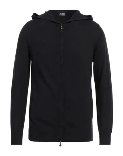 Alpha Studio Man Cardigan Black Size 42 Wool In Black