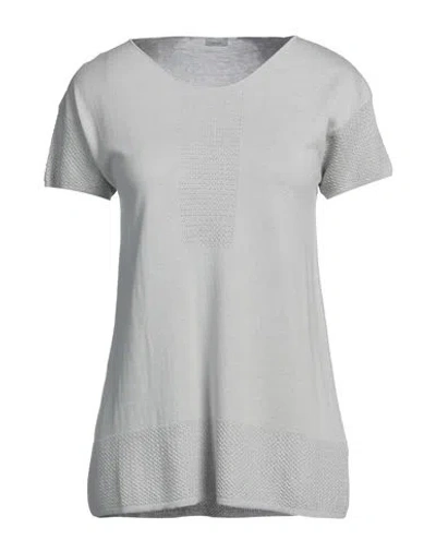 Malo Woman Sweater Light Grey Size 8 Silk, Linen In Grey