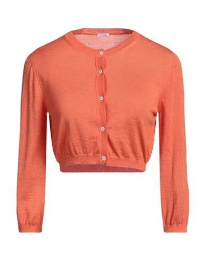 MALO MALO WOMAN CARDIGAN ORANGE SIZE 8 CASHMERE, SILK 