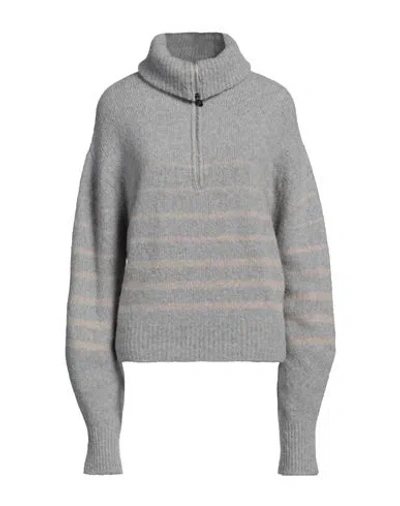 Fedeli Woman Turtleneck Grey Size M Virgin Wool, Cashmere, Polyamide In Grey