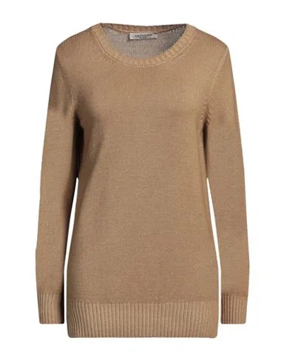 La Fileria Woman Sweater Camel Size 14 Virgin Wool In Beige