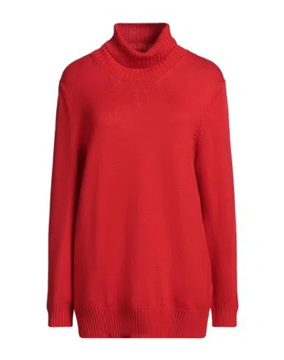 La Fileria Woman Turtleneck Red Size 16 Virgin Wool In Red