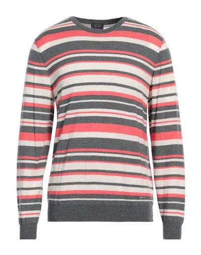 Paul & Shark Man Sweater Lead Size Xxl Virgin Wool, Cashmere In Grey