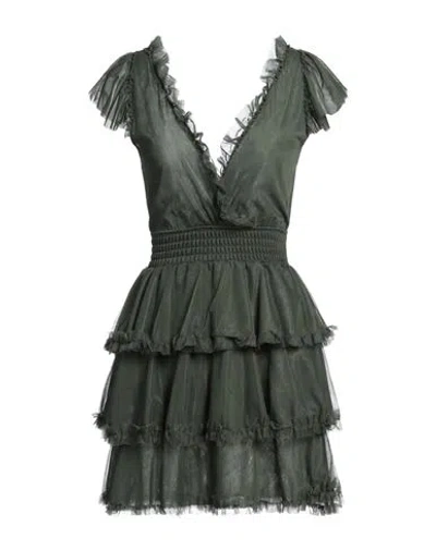 Soallure Woman Mini Dress Military Green Size 4 Polyamide In Green