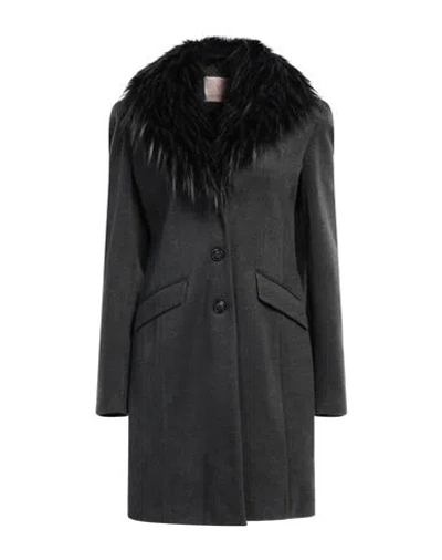 White Wise Woman Coat Lead Size 6 Polyester, Viscose In Grey