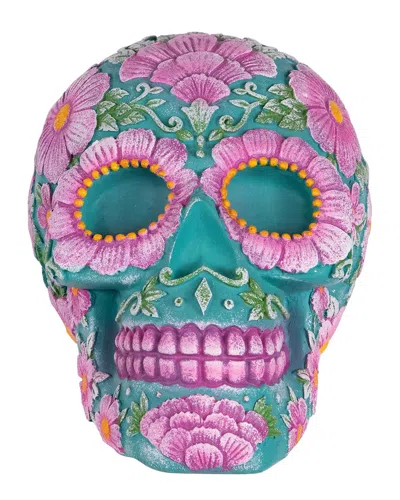 Northlight 7.75in Day Of The Dead Skull Coin Decoration In Blue